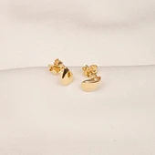 Gümüş Küpe - 925 Ayar Gümüş Minimal Damla Figürlü Küpe - 4