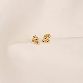 Gümüş Küpe - 925 Ayar Gümüş Üç Toplu Minimal Küpe - 4