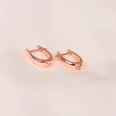 Gümüş Küpe - 925 Ayar Gümüş Oval Halka Küpe - 8