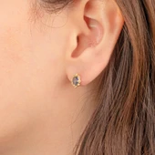 Gümüş Küpe - 925 Ayar Gümüş Vintage Tasarım Mistik Topaz Taşlı Küpe - 2