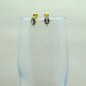 Gümüş Küpe - Octagon Kesim Mistik Topaz Taşlı 0.95 Karat Pırlanta Montürü 925 Ayar Gümüş Küpe - 6