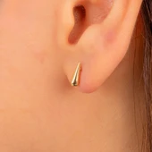 Gümüş Küpe - 925 Ayar Gümüş Minimal Su Damlası Küpe - 1