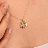 Gümüş Kolye - Güneş 925 Ayar Gümüş Kolye - 3