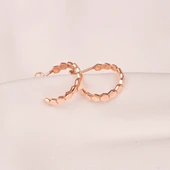 Gümüş Küpe - 925 Ayar Gümüş Bal Peteği Modelli Altıgen Küpe - 7