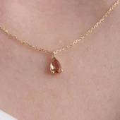 Gümüş Kolye - 0.25 Karat Zultanit (Renk Değiştiren) Doğal Taşlı Hediye 925 Ayar Gümüş Kolye - 1