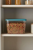 Evcil Hayvan Kuru Mama Saklama Kabı 6 Litre, Şeffaf Gövdeli Kedi Köpek Mama Kutusu BPA İçermez thumbnail 4