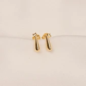 Gümüş Küpe - 925 Ayar Gümüş Minimal Su Damlası Küpe - 6