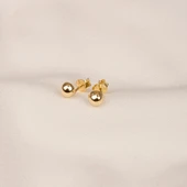 Gümüş Küpe - 925 Ayar Gümüş Minimal Top Küpe - 5