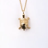 Gümüş Kolye - Taşsız Kaplumbaga Minimal Modern Gümüş Kolye - Hediyelik Kaplumbaga Gümüş Kolye - 3