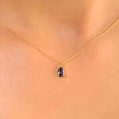 Gümüş Kolye - 0.25 Ct Mistik Topaz Aleksantrıt Has Taşlı Gümüş Kolye -Hediyelik 925 Ayar Gümüş Kolye - 2