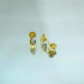 Gümüş Küpe - 925 Ayar Gümüş Damla Desenli Zultanit Taşlı Küpe - 5