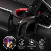 Polham Araç Telefon ve Bardak Tutucu – Sallanmayı Engeller, Ayarlanabilir Yapı, Havalandırma Izgarası Montajlı thumbnail 1