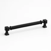 Talas Tırtıklı Siyah Renk 256 mm Metal Kulp Kapak Kulpu Modern Mobilya Çekmece Dolap Kulpları thumbnail 1