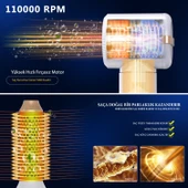 7 Başlıklı İyonik Saç Şekillendirici Saç Kurutma Fön Makinası 7in1 Multi Styler 110000 RPM 1400W thumbnail 5