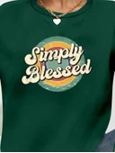 Kadın Uzun Kollu Bisiklet Yaka Viskon Iki Iplik Bluz thumbnail 2