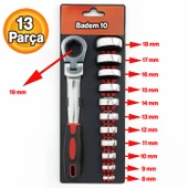 Profesyonel 13 Parça Değişebilir Kafalı Kombine Anahtar Takımı Çok Amaçlı Dayanıklı El Aleti Seti thumbnail 2