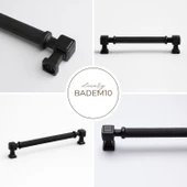 Talas Tırtıklı 288 mm Siyah Renk Metal Kulp Kapak Kulpu Modern Mobilya Çekmece Dolap Kulpları thumbnail 7