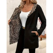 Luck Life Lucky Life Kadın Uzun Kollu Kapşonlu çift Taraflı Cepli Bağcıklı Fermuarlı Viskon Iki Iplik Ceket - 1