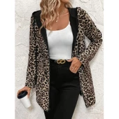 Luck Life Lucky Life Kadın Uzun Kollu Kapşonlu çift Taraflı Cepli Bağcıklı Fermuarlı Viskon Iki Iplik Ceket - 5