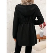 Luck Life Lucky Life Kadın Uzun Kollu Kapşonlu çift Taraflı Cepli Bağcıklı Fermuarlı Viskon Iki Iplik Ceket - 3