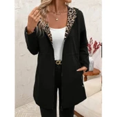 Luck Life Lucky Life Kadın Uzun Kollu Kapşonlu çift Taraflı Cepli Bağcıklı Fermuarlı Viskon Iki Iplik Ceket - 2