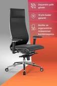 Metta Samurai Ergonomik Koltuk | Bel Destekli, Tekerlekli, Siyah, Deri Yönetici Koltuğu -50A.F.1.62 thumbnail 1