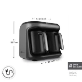 Karaca Hatır Hüp Düet Aroma İkili Türk Kahve Makinesi Space Gray thumbnail 3