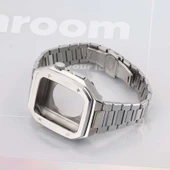 TechnoGuru Apple Watch 7 45mm Kasa Korumalı Klipsli Metal Kordon Seti KRD64 thumbnail 2