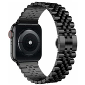 TechnoGuru Apple Watch 44mm Çift Renkli Katlanabilir Metal Klasik Kordon KRD36 thumbnail 5