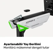 NPO STD93012LW Elysium  17"-45" Profesyonel Gaming RGB Amortisörlü VESA Tek Kol Monitör Tutucu thumbnail 4