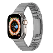 TechnoGuru Apple Watch 42mm Kordon Çizgi Tasarımlı Şık Metal KRD82 thumbnail 3