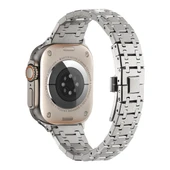 TechnoGuru Apple Watch 7 45mm Kordon Şerit Tasarımlı Klipsli Metal KRD83 thumbnail 3