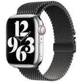 TechnoGuru Apple Watch 45mm Kordon Şık Metal Hasır KRD121 thumbnail 1