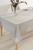 Jumbo Jakar Gri Sıvı İtici Leke Tutmaz Masa Örtüsü 160x220 cm thumbnail 3