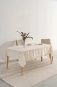 Silvio Krem Güpür Çiçekli Masa Örtüsü 160x220 cm thumbnail 2