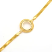 Yarım Altın Çerçeve Bileklik Çelik Altın Kaplama BLK-1080 thumbnail 3