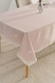 Silvio Pudra Güpür Çiçekli Masa Örtüsü 160x220 cm thumbnail 3