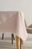 Silvio Pudra Güpür Çiçekli Masa Örtüsü 160x220 cm thumbnail 4