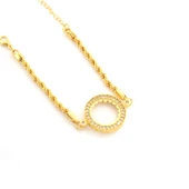 Çeyrek  Altın Çerçeve Bileklik Çelik Altın Kaplama Burgu Model BLK-1074 thumbnail 1