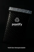 POŞETİFY Balonlu Siyah Kargo Poşeti 30x37+5 cm | 140 gr Bantlı Patpatlı Kargo Poşeti | 20’li E-Ticaret Poşeti thumbnail 4