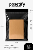 POŞETİFY Tek Tarafı Şeffaf Kargo Poşeti 24X30X5 cm | 100 Adet | Siyah | Yapışkan Bantlı E-Ticaret Poşeti thumbnail 1