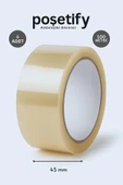 POŞETİFY 45mm x 100 Metre Koli Bandı | Güçlü Yapışkanlı Şeffaf Paketleme Bandı | 6’lı Set thumbnail 1