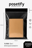 POŞETİFY Tek Tarafı Şeffaf Kargo Poşeti 40X50X5 cm | 2000 Adet | Siyah | Yapışkan Bantlı E-Ticaret Poşeti thumbnail 1