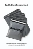 POŞETİFY Cepli Kargo Poşeti 17X23x4 cm | 25 Adet | E-Ticaret Poşeti | Gri | Yapışkan Bantlı Kargo Zarfı thumbnail 6