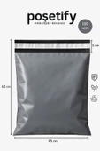 POŞETİFY 100 Adet Cepsiz Kargo Poşeti 45x62+5 cm | Gri Renk Yapışkan Bantlı Gönderi Zarfı | E-Ticaret Poşeti thumbnail 1