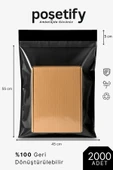 POŞETİFY Tek Tarafı Şeffaf Kargo Poşeti 45X55X5 cm | 2000 Adet | Siyah | Yapışkan Bantlı E-Ticaret Poşeti thumbnail 1