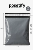 POŞETİFY 50 Adet Cepsiz Kargo Poşeti 45x62+5 cm | Gri Renk Yapışkan Bantlı Gönderi Zarfı | E-Ticaret Poşeti thumbnail 1