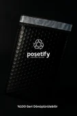 POŞETİFY Balonlu Siyah Kargo Poşeti 15x20+5 cm | 140 gr Bantlı Patpatlı Kargo Poşeti | 200’lü thumbnail 4
