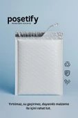 POŞETİFY Balonlu Beyaz Kargo Poşeti 35x45+5 cm | 140 gr Bantlı Patpatlı Kargo Poşeti | 50’li E-Ticaret Poşeti thumbnail 3