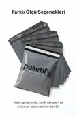 POŞETİFY Cepli Kargo Poşeti 24x30x5 cm | 200 Adet | E-Ticaret Poşeti | Gri | Yapışkan Bantlı Kargo Zarfı thumbnail 6